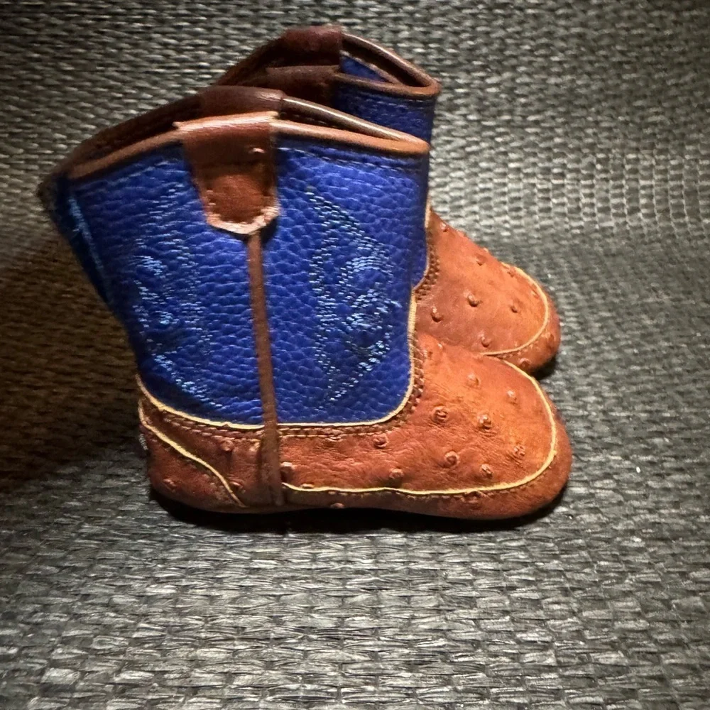 Brown and Blue Kids Boots